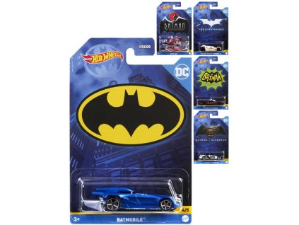 MATTEL HOT WHEELS Auto tématické Batman 5 druhů na kartě