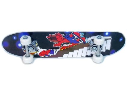 Skateboard dětský úzký dřevěný velký 61 x 15 x 8 cm s grafikou