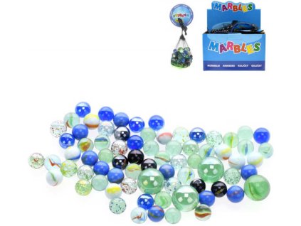 Kuličky skleněné set 40ks skleněnky v šíťce různé barvy a velikosti