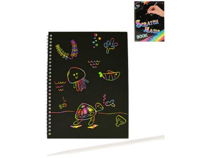 Notes magický duhový kreativní set se škrabacím perem 10 listů A4