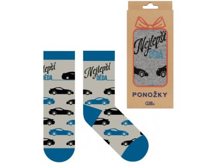 ALBI Ponožky humorné Nejlepší děda 1 pár velikost 39-42 v krabičce