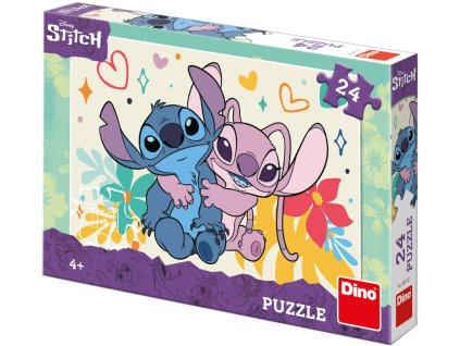 DINO Puzzle Stitch & Angel 24 dílků 26x18cm skládačka