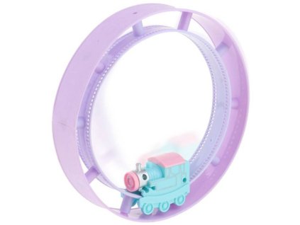 Vláček natahovací na kulaté horské dráze plast v krabici