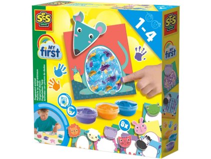 SES CREATIVE Prstové barvy baby kreativní set dobarvování zvířátek