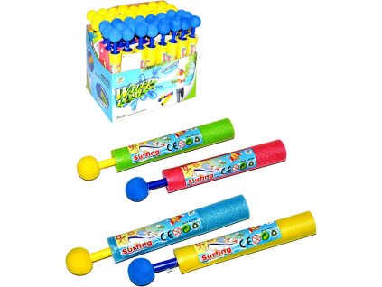 Pistole vodní dětská 21cm soft eva pěnová trubice na vodu 4 barvy