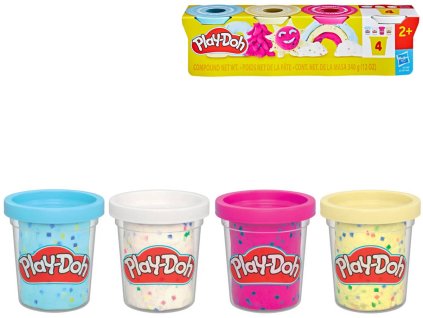 HASBRO PLAY-DOH Modelína kreativní sada 4 kelímky s konfetami 340g