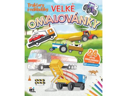 JIRI MODELS Omalovánky velké se samolepkami Traktory a náklaďáky