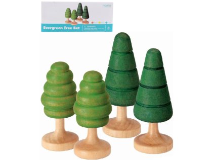 MAXIM DŘEVO Stromy set 4ks doplněk k vláčkodráze *DŘEVĚNÉ HRAČKY*