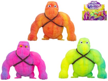Gorila super strečová neonová antistresové zvířátko natahovací 3 barvy