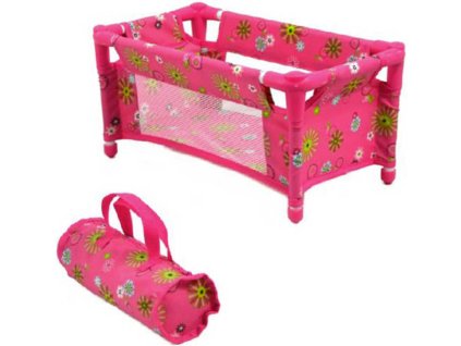Postýlka cestovní pro panenku miminko kov/plast rozkládací 43x23x20cm v tašce s ušima