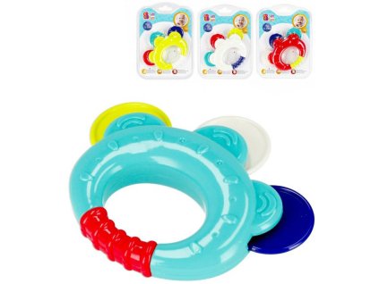 BAM BAM Baby chrastítko a kousátko tamburína pro miminko 4 barvy