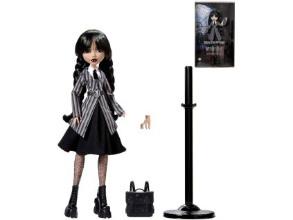 MATTEL MONSTER HIGH Panenka Wednesday Addams se stojánkem