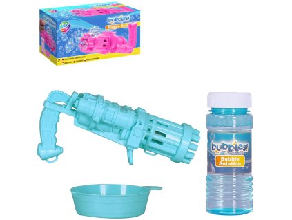 Bublifukovací pistole dětský bublifukovač s náplní 50ml na baterie 2 barvy