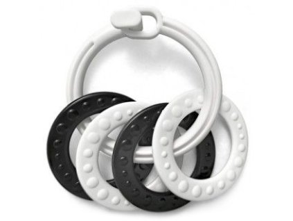 PROFIBABY Kroužkek chrastítko se 4 tvary černobílý pro miminko