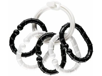 PROFIBABY Kroužkek chrastítko s 5 tvary černobílý pro miminko