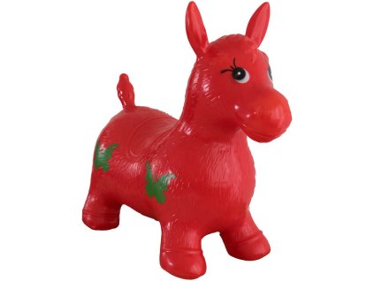 Hopsadlo dětské kůň skákací gumový červený 49x43x28cm v sáčku