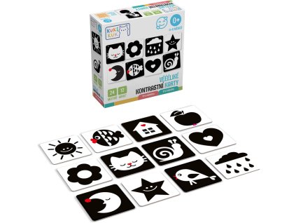 EFKO KukiKuk Véééliké kontrastní baby karty set 12ks pro miminko