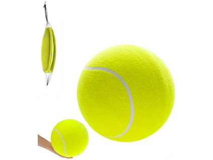 Míček tenisový mega 24cm velký míč v síťce žlutý