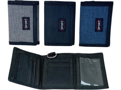 Peněženka dětská rozkládací na suchý zip Sport 3 barvy