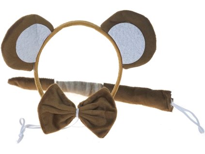 KARNEVAL Opice set čelenka, ocas, motýlek *KARNEVALOVÝ DOPLNĚK*