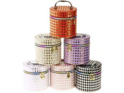 Kufřík dětský kosmetický vel. S se zrcátkem na zip kulatý 6 barev