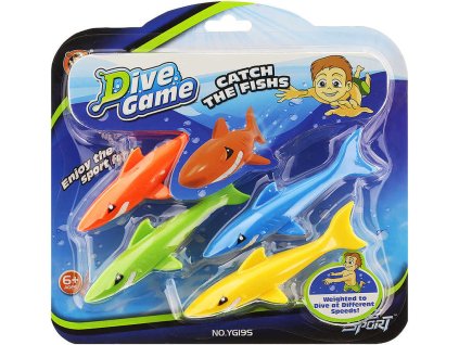 Potápěcí rybka žralok set 4ks na potápění do vody plast