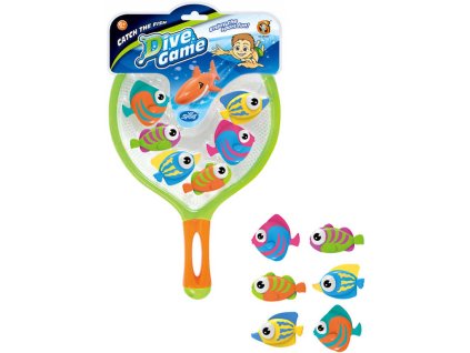 YG Sport Hra rybičky potápěcí set 6ks s podběrákem do vody