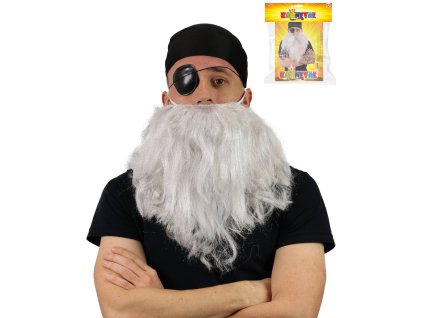 KARNEVAL Pirát set vousy šátek klapka na oko *KARNEVALOVÝ DOPLNĚK*