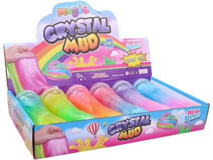 Sliz Crystal Mud krystalický třpytivý v láhvi barevný mix barev