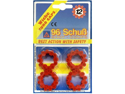 Náboje kapsle "12" 96 ran (8 věnečků) na kartě náhradní do pistole kapslovky