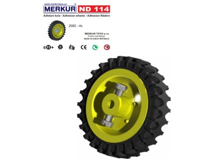 MERKUR ND114 Adhézní kola náhradní díl set 4ks KOVOVÁ STAVEBNICE