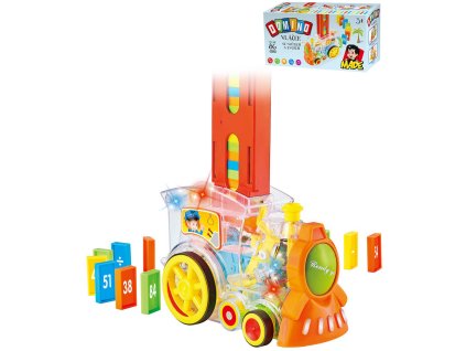 Vláček transparentní samostavěcí domino na baterie Světlo Zvuk