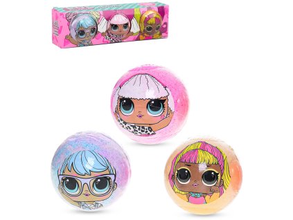 Bomby vonící šumivé LOL Surprise do koupele set 3ks do vany