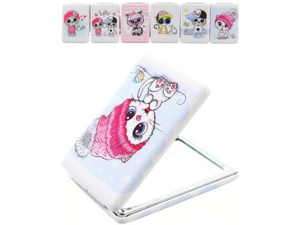 Zrcátko dětské kapesní rozkládací oboustranné zvířátka 6 druhů