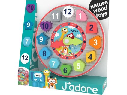JADORE DŘEVO Hodiny baby vkládačka naučná *DŘEVĚNÉ HRAČKY*