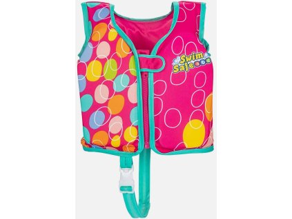 BESTWAY Vesta baby plavecká textilní s plováky růžová do vody 32176