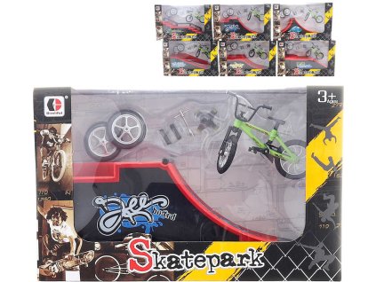 Šroubovací set rampa s BMX prstovým kolem a doplňky různé druhy kov