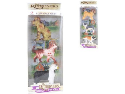 Zvířátko pejsek plastový 7cm II. set 3ks 2 druhy v krabici