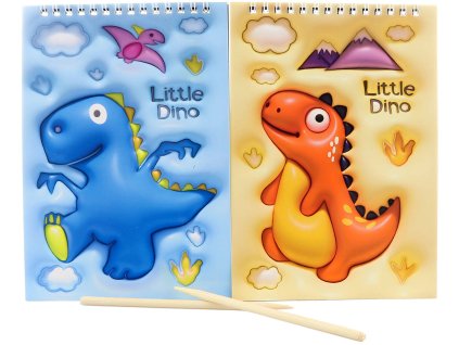 Vyškrabovací obrázky Dinosaurus sešit 8 listů s nástrojem 2 druhy