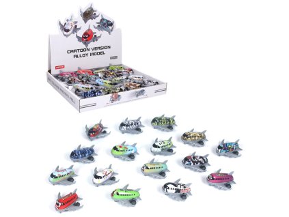 Letadlo veselé s očima na zpětné natažení kovové 16 druhů