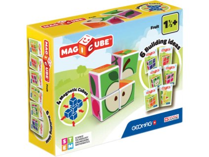 GEOMAG Magicube Ovoce baby obrázkové kostky magnetické 4ks