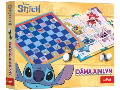 TREFL Hra Dáma a Mlýn Lilo a Stitch 2v1 *SPOLEČENSKÉ HRY*