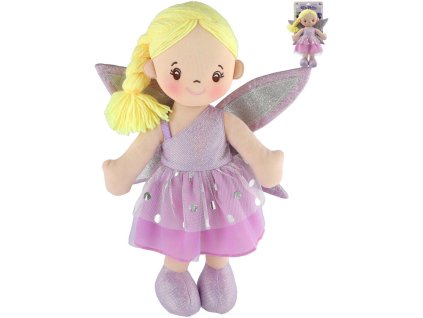 Panenka soft hadrová víla Fialka 40cm látková měkké tělo s křídly