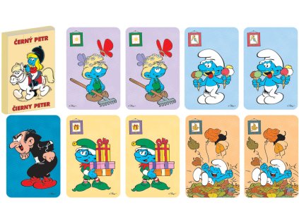 AKIM Hra karetní Černý Petr Šmoulové *SPOLEČENSKÉ HRY*