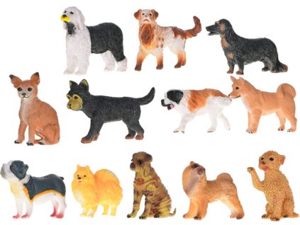 Zvířátko pejsek plastové figurky zvířátka 12 druhů