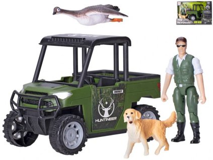 Auto Revenant terénní 14cm lovecký set s figurkou lovce a 2 zvířaty