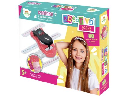 Kamínky třpytivé nalepovací 80ks kreativní set s aplikátorem