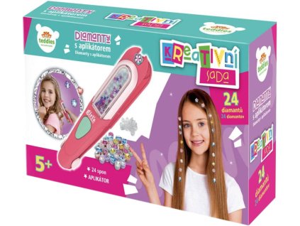 Kamínky diamanty do vlasů kadeřnický zkrášlovací set s aplikátorem