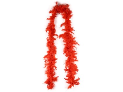 KARNEVAL Boa červené šála s peřím 2m *KARNEVALOVÝ DOPLNĚK*