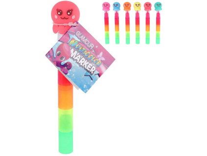 Zvýrazňovač chobotnice pětibarevný popisovač 5v1 6 barev